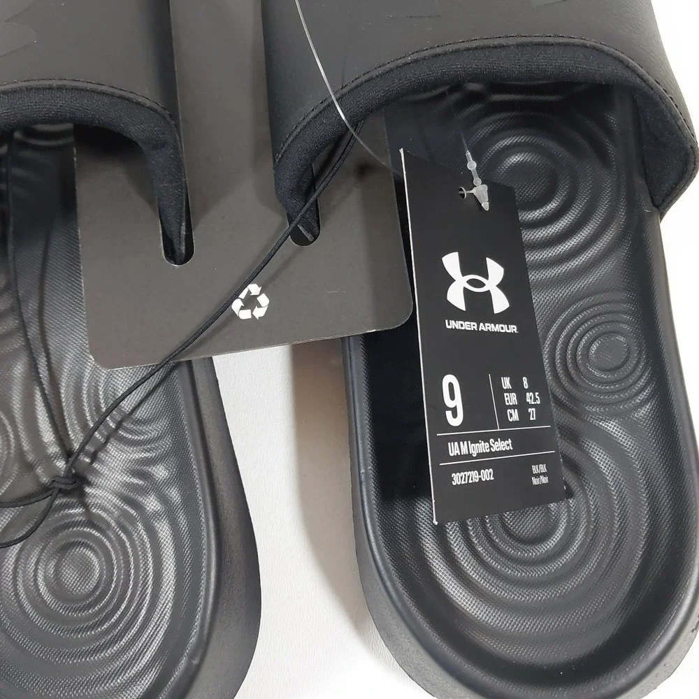 Under Armour Men's UA Ignite Select Slides - Black / Black-‎ Size 9 *NEW w/ Tag*